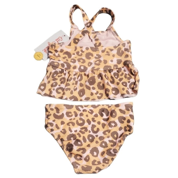NWT Cat & Jack Baby Girl's 2 PC Animal Print Tankini Swimsuit 12M - Picture 3 of 5
